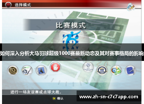 如何深入分析大马羽球超级1000赛最新动态及其对赛事格局的影响 如何深入分析大马羽球超级1000赛最新动态及其对赛事格局的影响